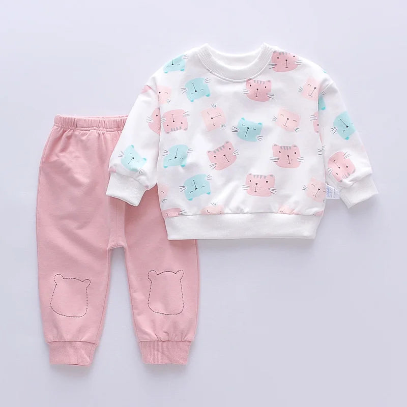 Kitty Print Tracksuit Set