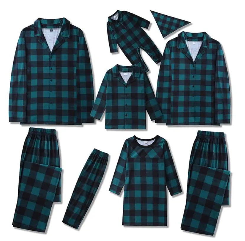 Christmas Matching Pajamas Plaid Cotton For The Whole Family Including Your Dog