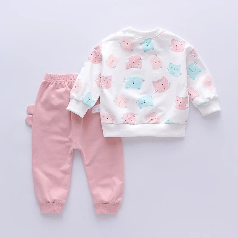 Kitty Print Tracksuit Set